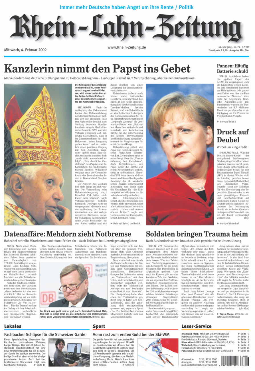 Rhein-Lahn-Zeitung Diez (Archiv) vom Mittwoch, 04.02.2009