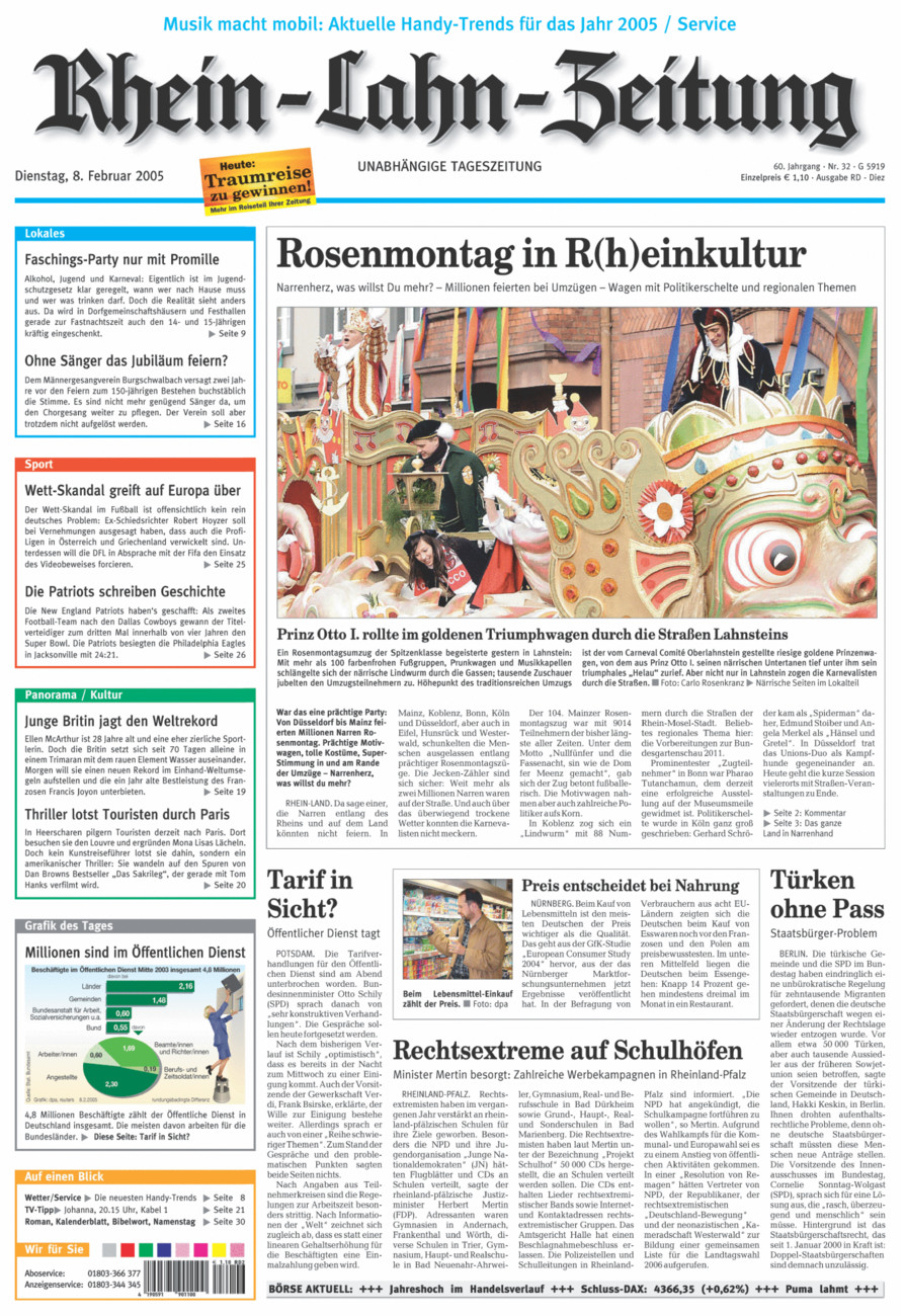 Rhein-Lahn-Zeitung Diez (Archiv) vom Dienstag, 08.02.2005