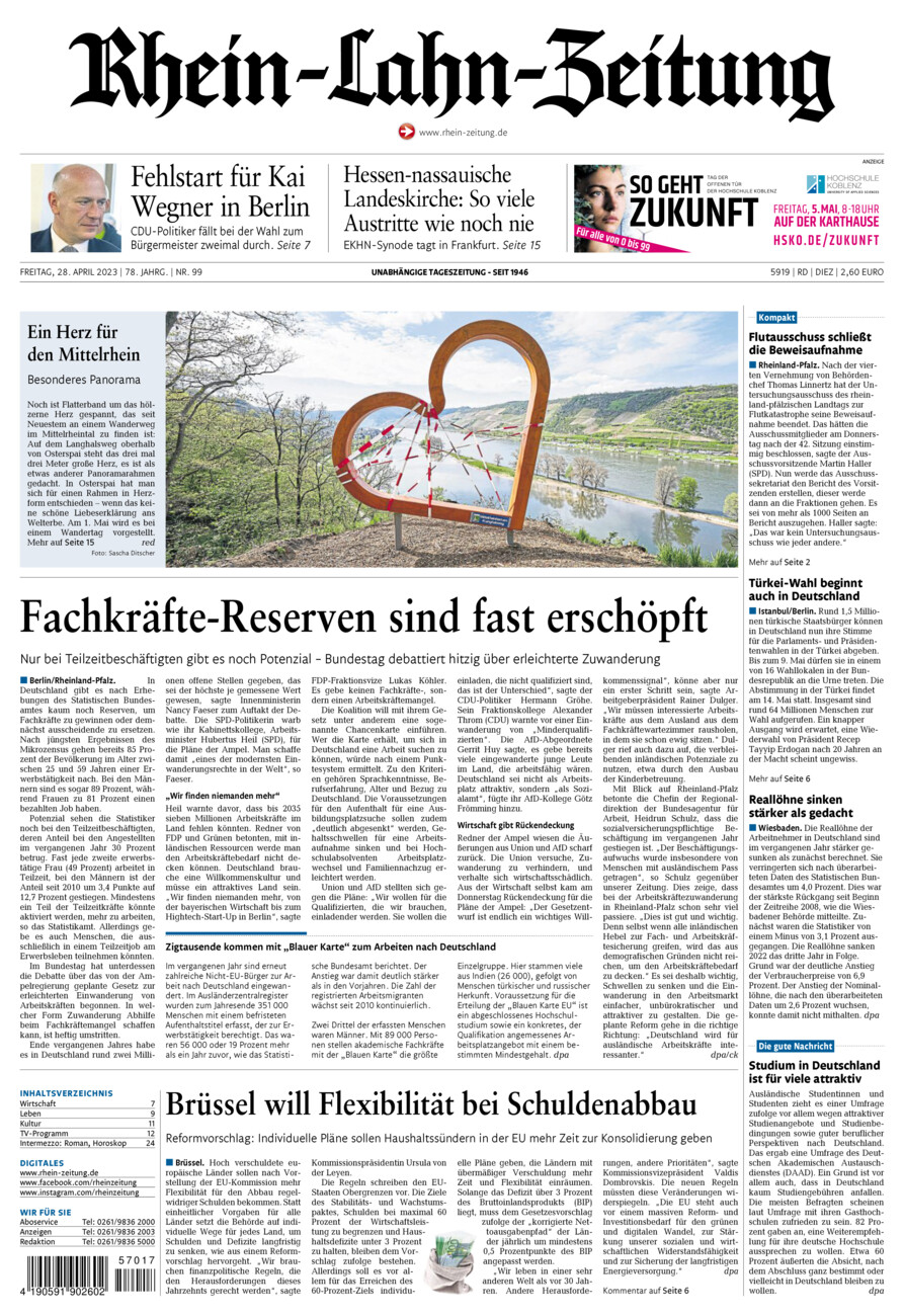 Rhein-Lahn-Zeitung Diez (Archiv) vom Freitag, 28.04.2023