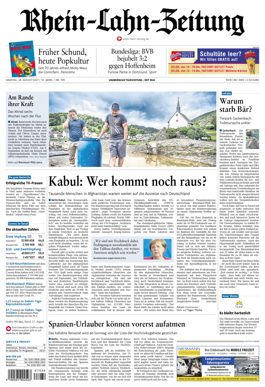 Rhein-Lahn-Zeitung Diez (Archiv) vom Samstag, 28.08.2021