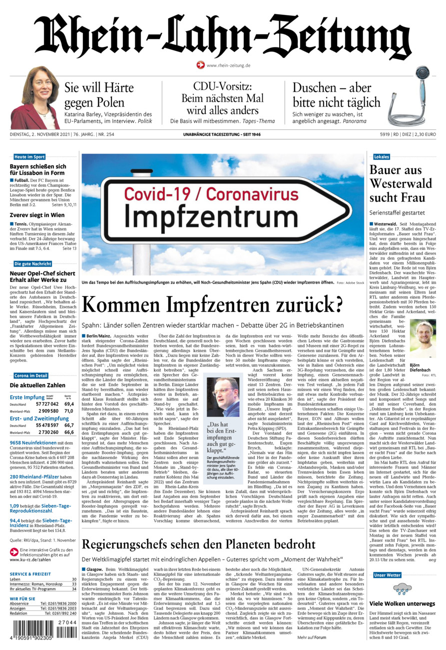 Rhein-Lahn-Zeitung Diez (Archiv) vom Dienstag, 02.11.2021
