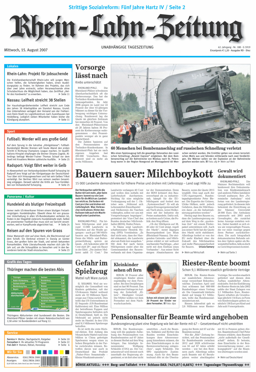 Rhein-Lahn-Zeitung Diez (Archiv) vom Mittwoch, 15.08.2007