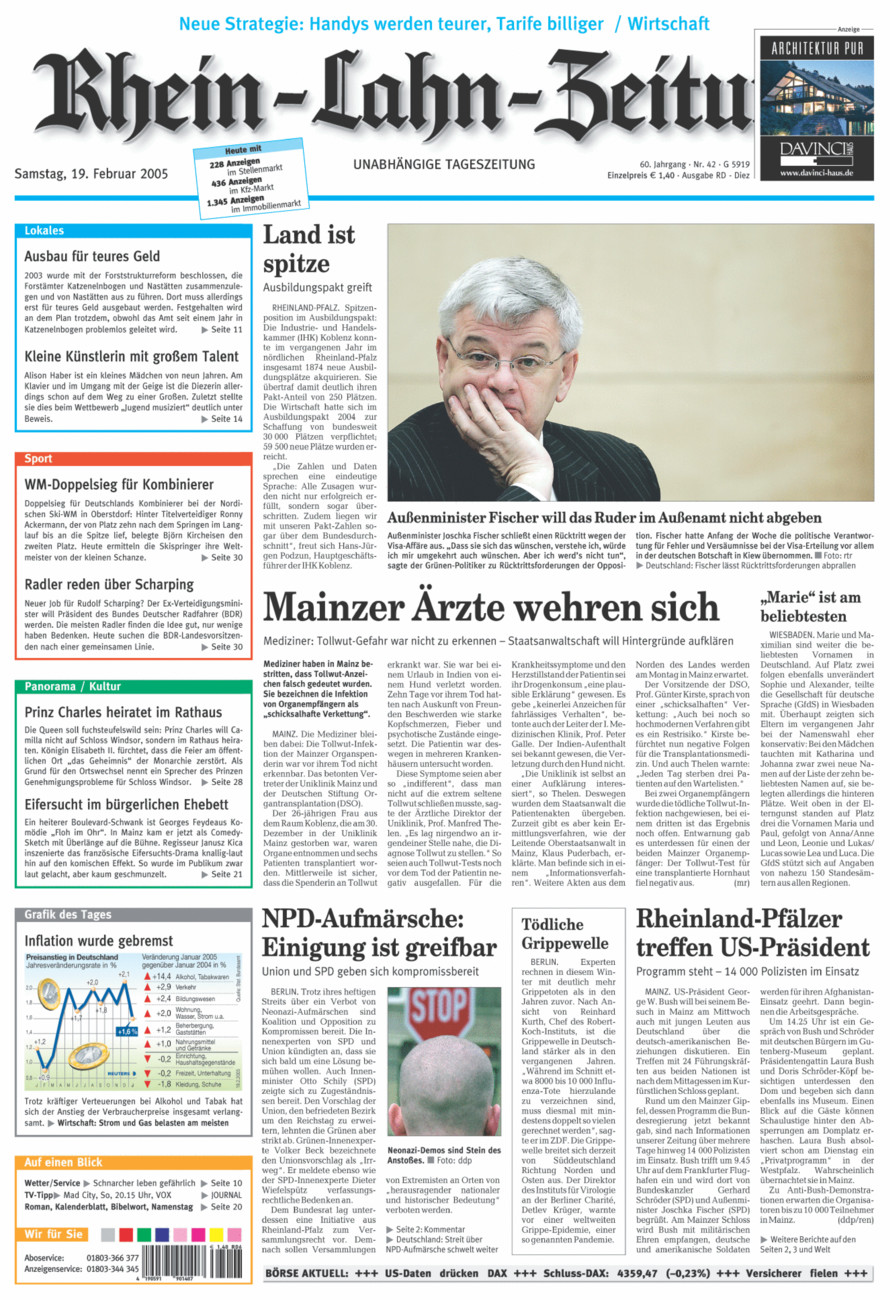 Rhein-Lahn-Zeitung Diez (Archiv) vom Samstag, 19.02.2005