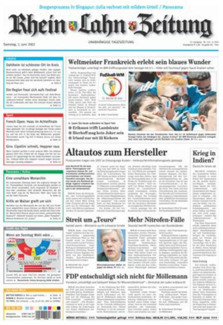 Rhein-Lahn-Zeitung Diez (Archiv) vom Samstag, 01.06.2002