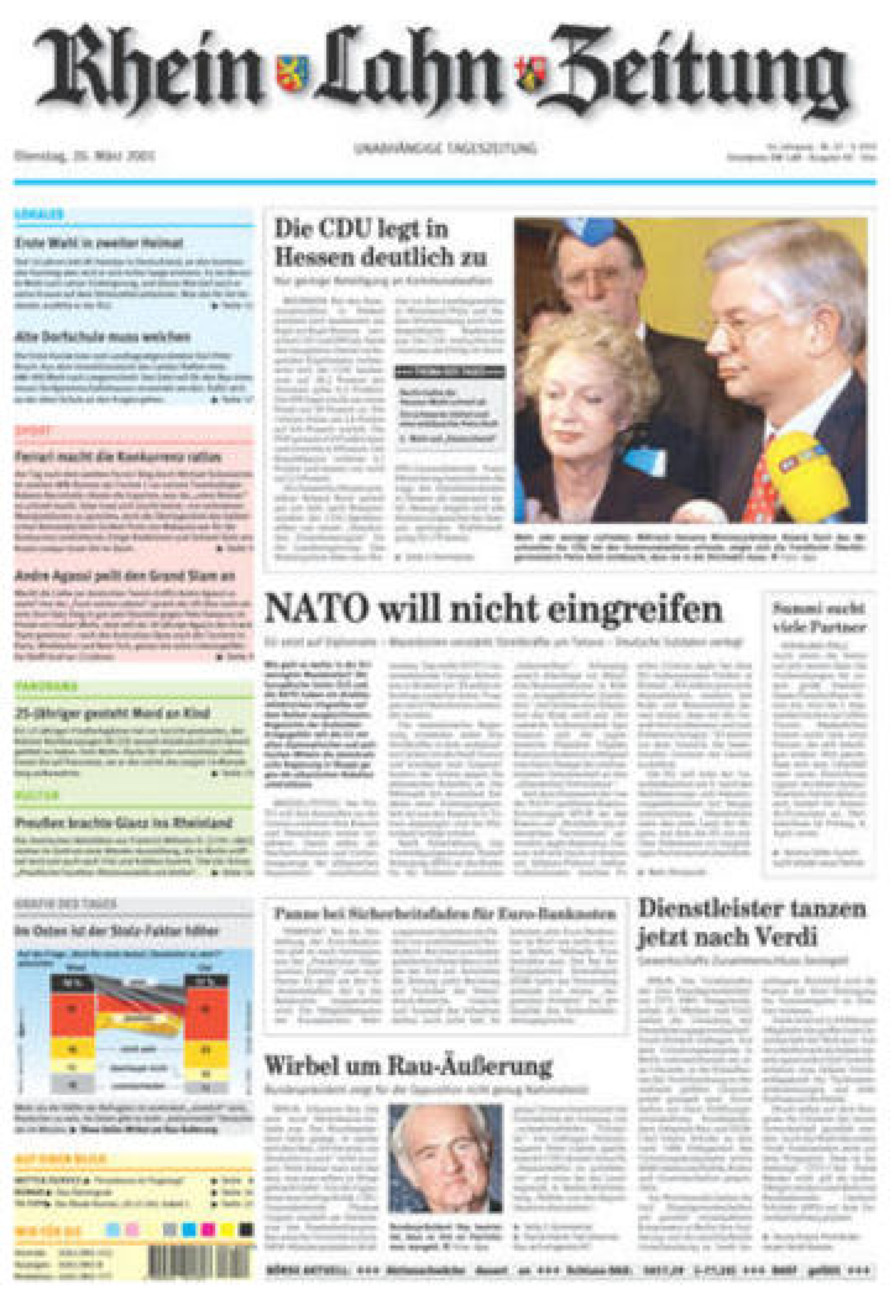 Rhein-Lahn-Zeitung Diez (Archiv) vom Dienstag, 20.03.2001