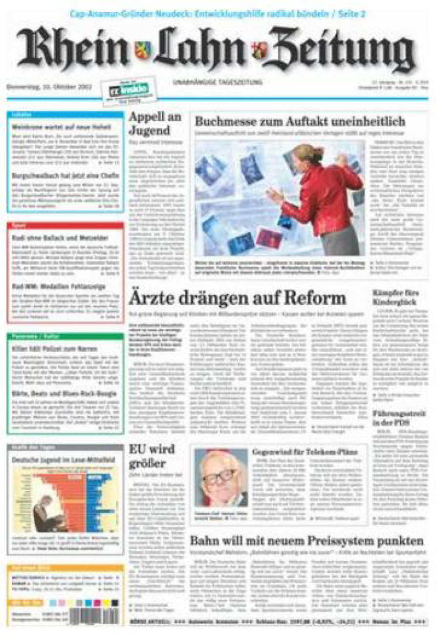 Rhein-Lahn-Zeitung Diez (Archiv) vom Donnerstag, 10.10.2002