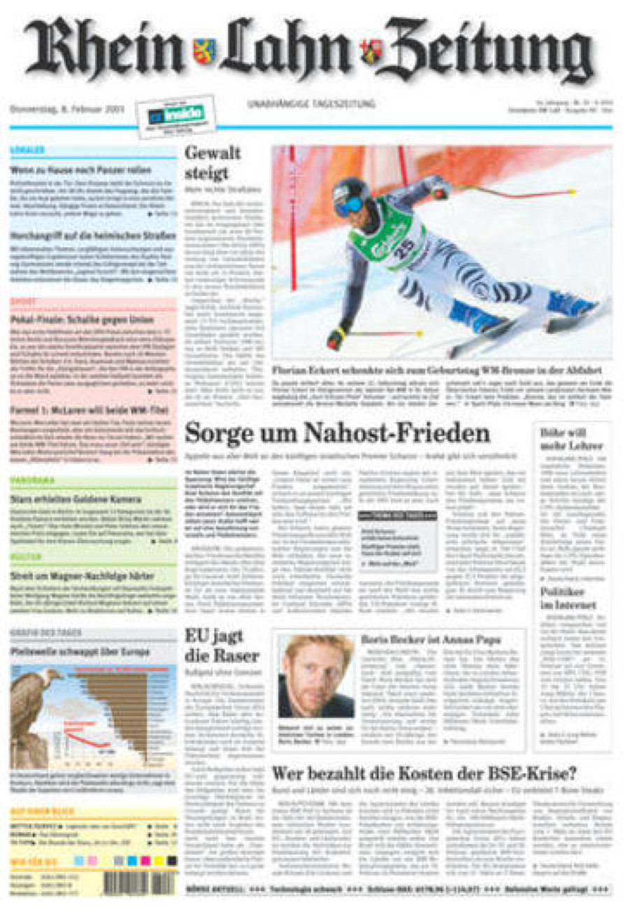 Rhein-Lahn-Zeitung Diez (Archiv) vom Donnerstag, 08.02.2001