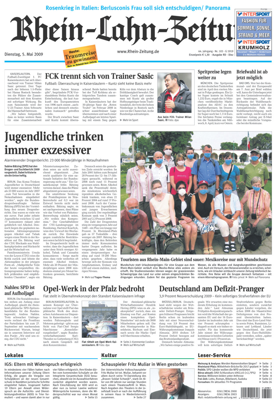 Rhein-Lahn-Zeitung Diez (Archiv) vom Dienstag, 05.05.2009