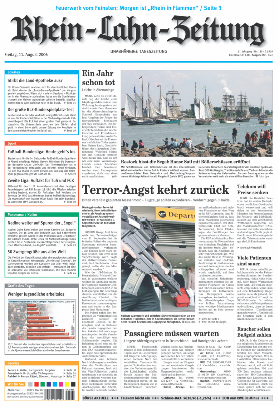 Rhein-Lahn-Zeitung Diez (Archiv) vom Freitag, 11.08.2006