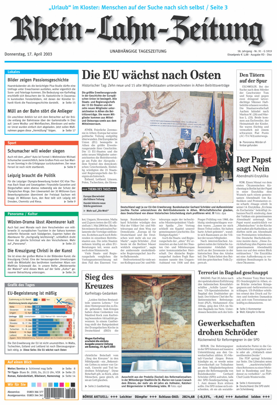 Rhein-Lahn-Zeitung Diez (Archiv) vom Donnerstag, 17.04.2003