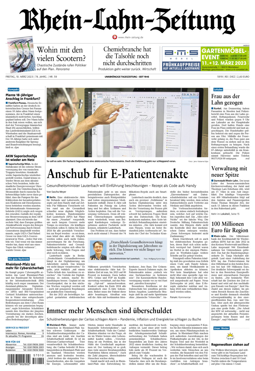Rhein-Lahn-Zeitung Diez (Archiv) vom Freitag, 10.03.2023