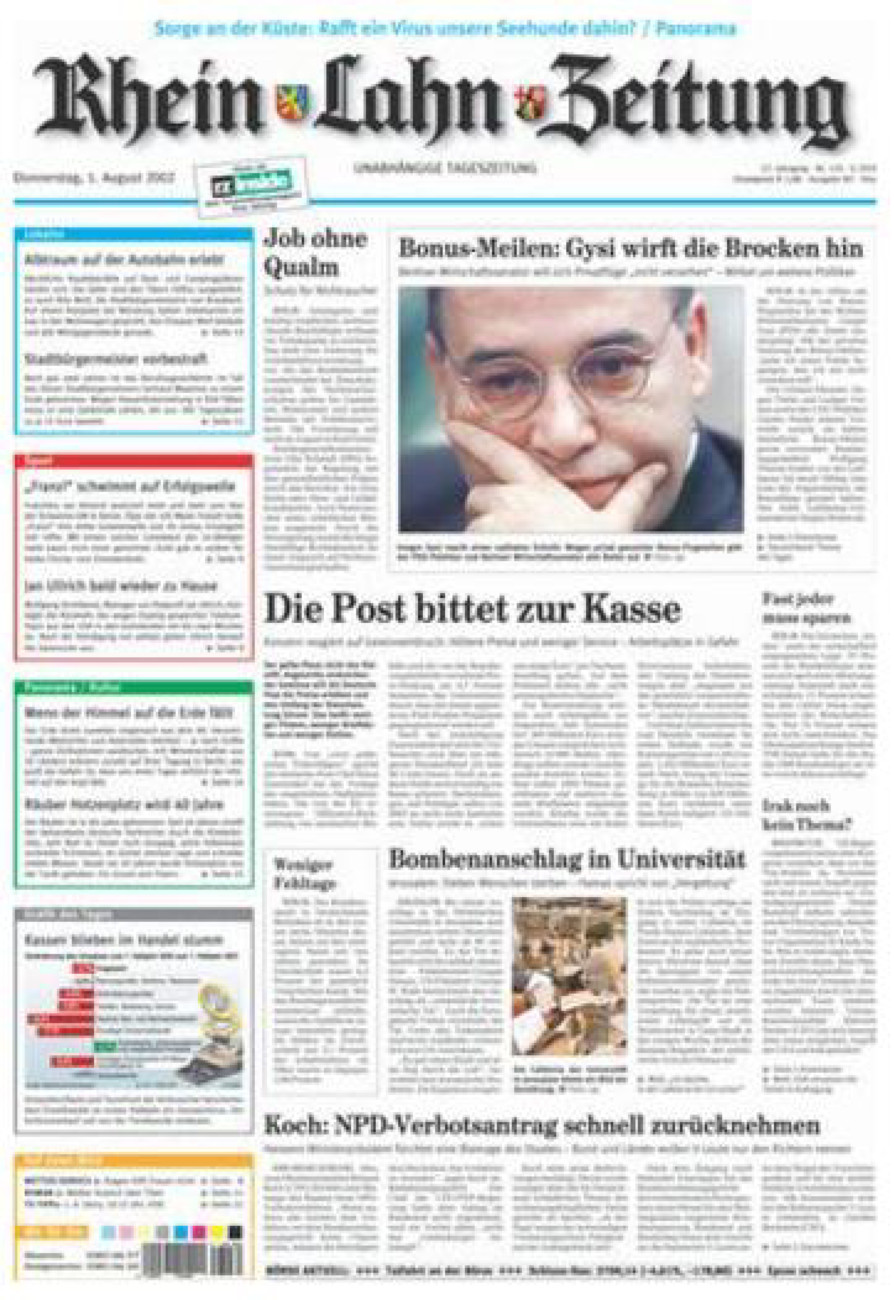 Rhein-Lahn-Zeitung Diez (Archiv) vom Donnerstag, 01.08.2002