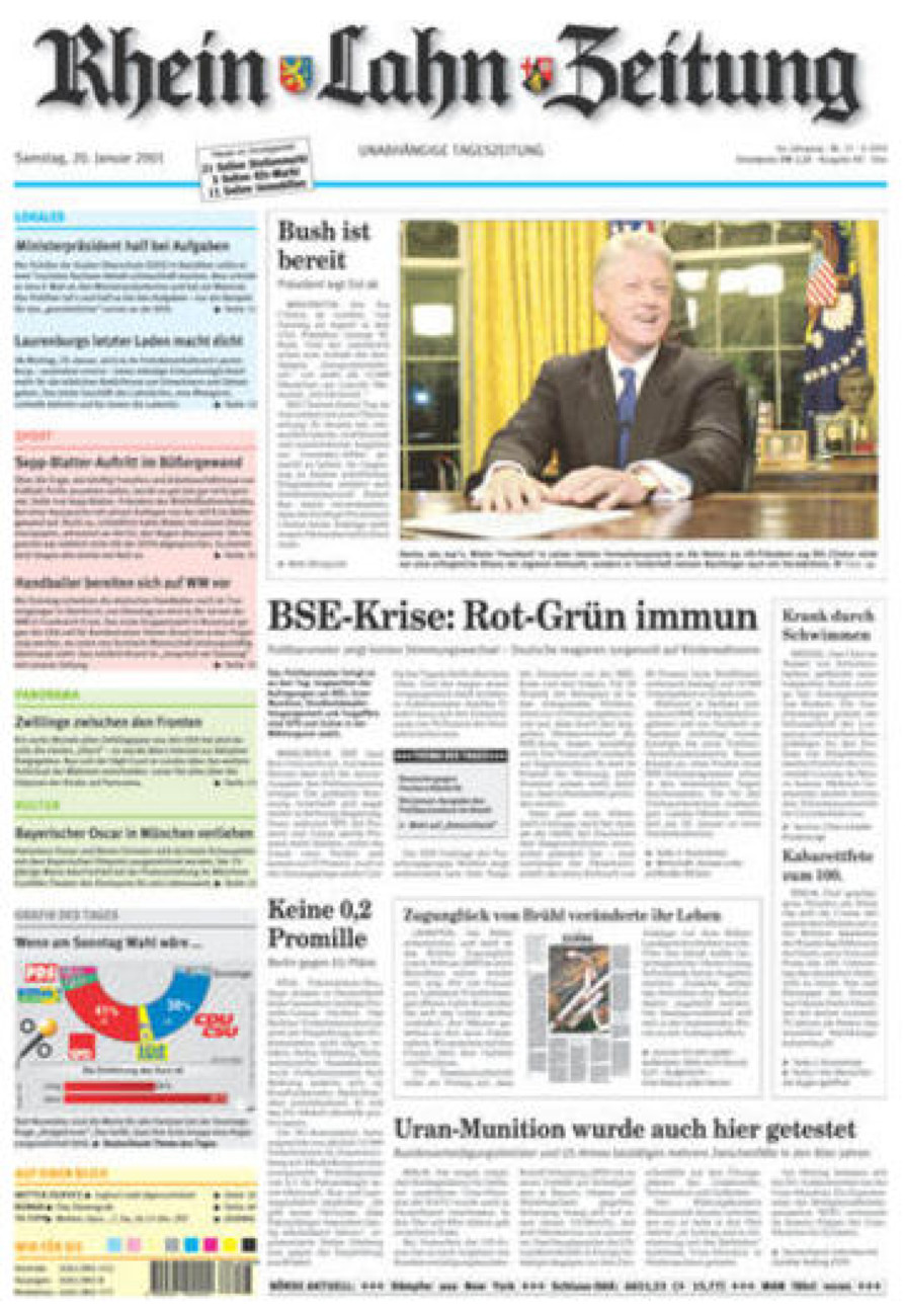 Rhein-Lahn-Zeitung Diez (Archiv) vom Samstag, 20.01.2001