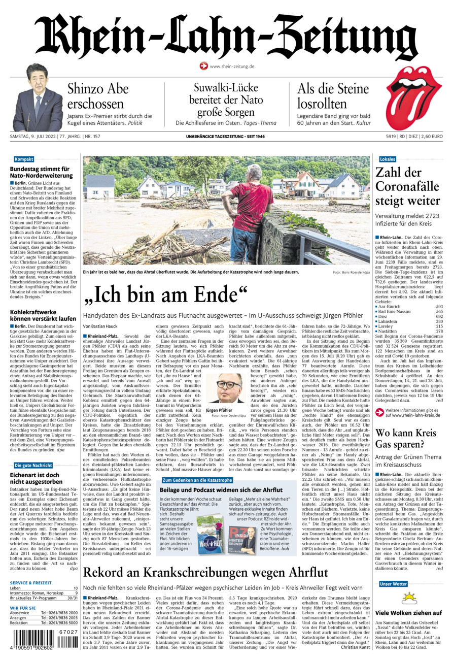 Rhein-Lahn-Zeitung Diez (Archiv) vom Samstag, 09.07.2022