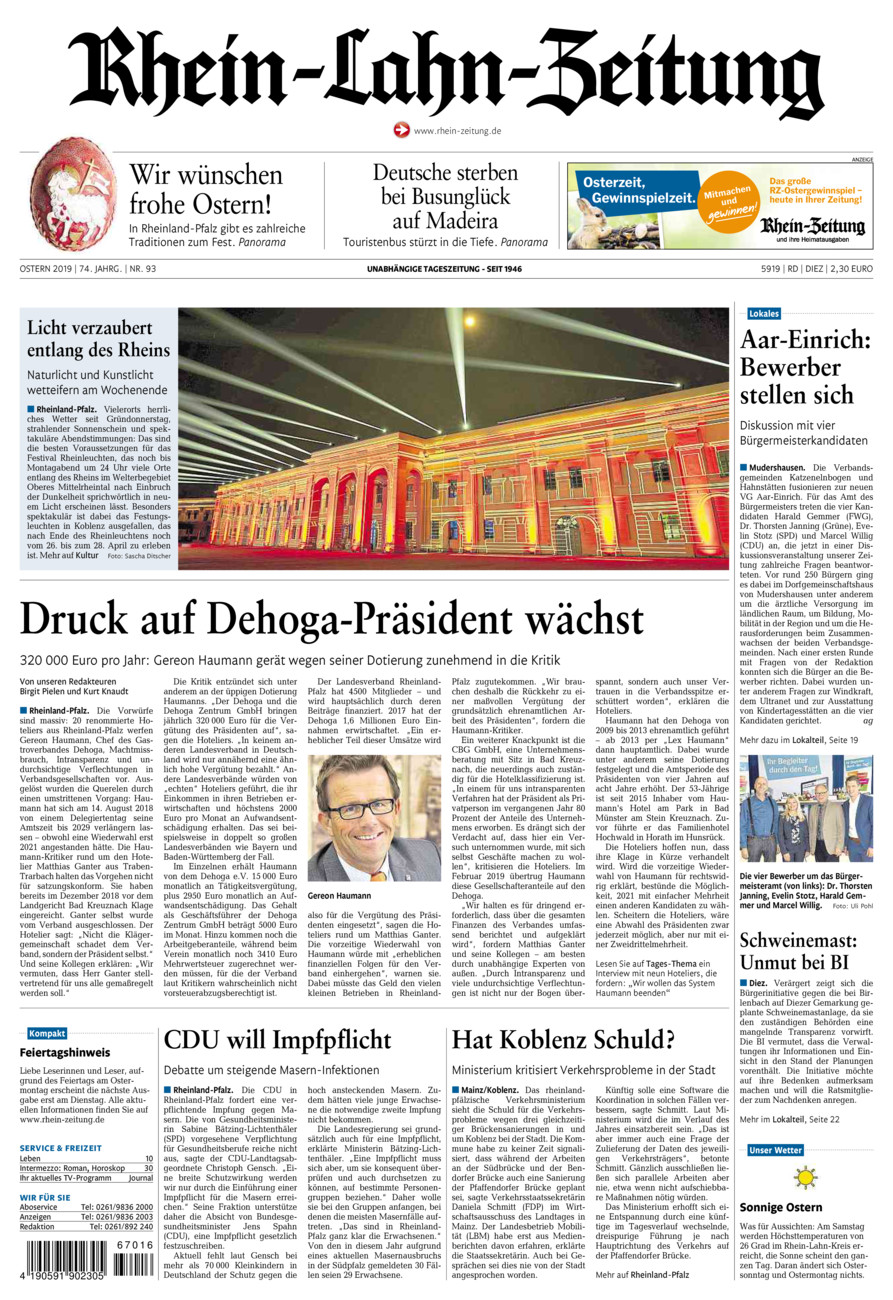 Rhein-Lahn-Zeitung Diez (Archiv) vom Samstag, 20.04.2019