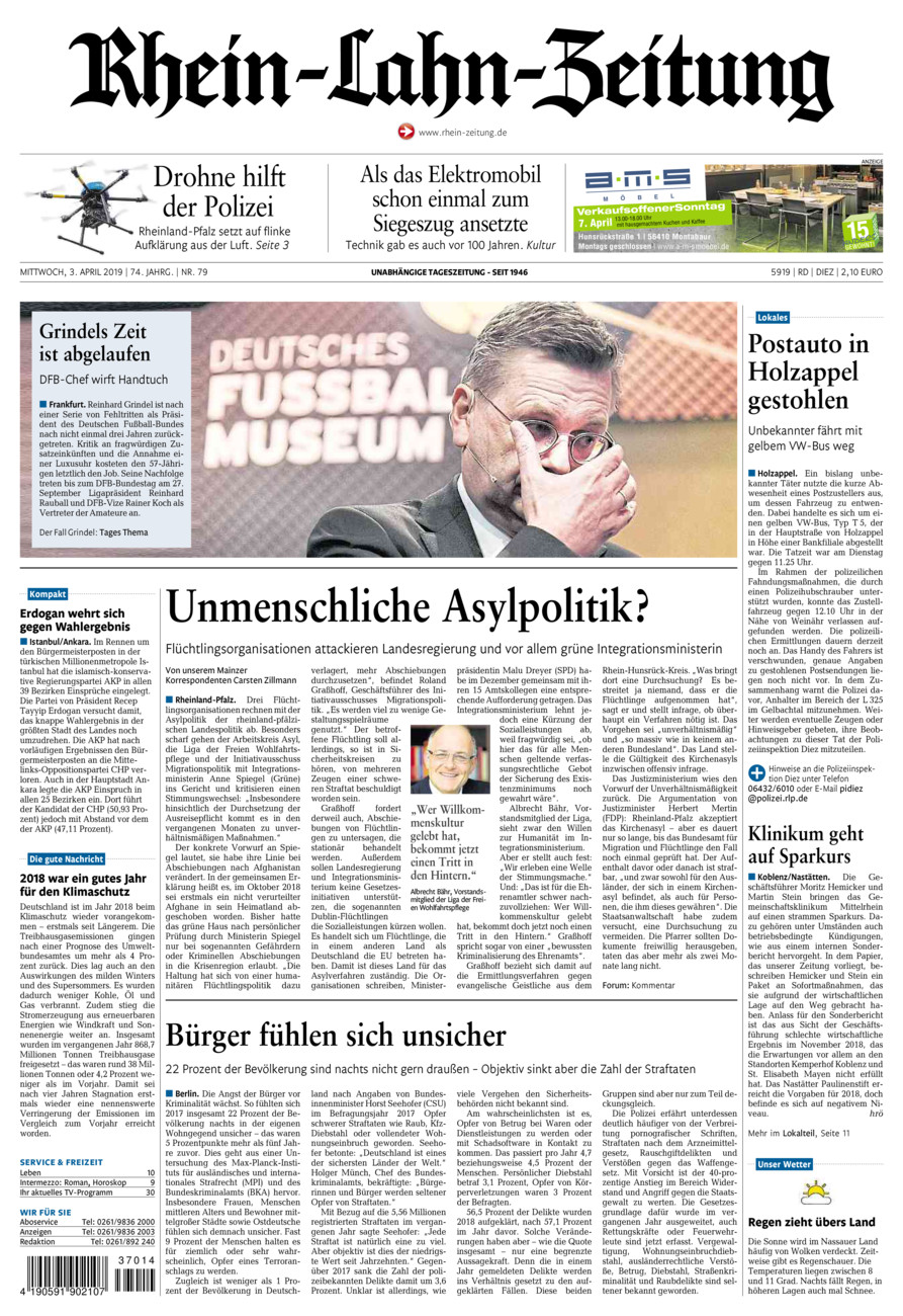 Rhein-Lahn-Zeitung Diez (Archiv) vom Mittwoch, 03.04.2019