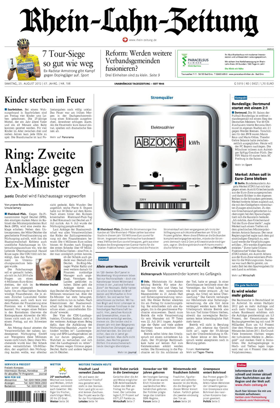 Rhein-Lahn-Zeitung Diez (Archiv) vom Samstag, 25.08.2012