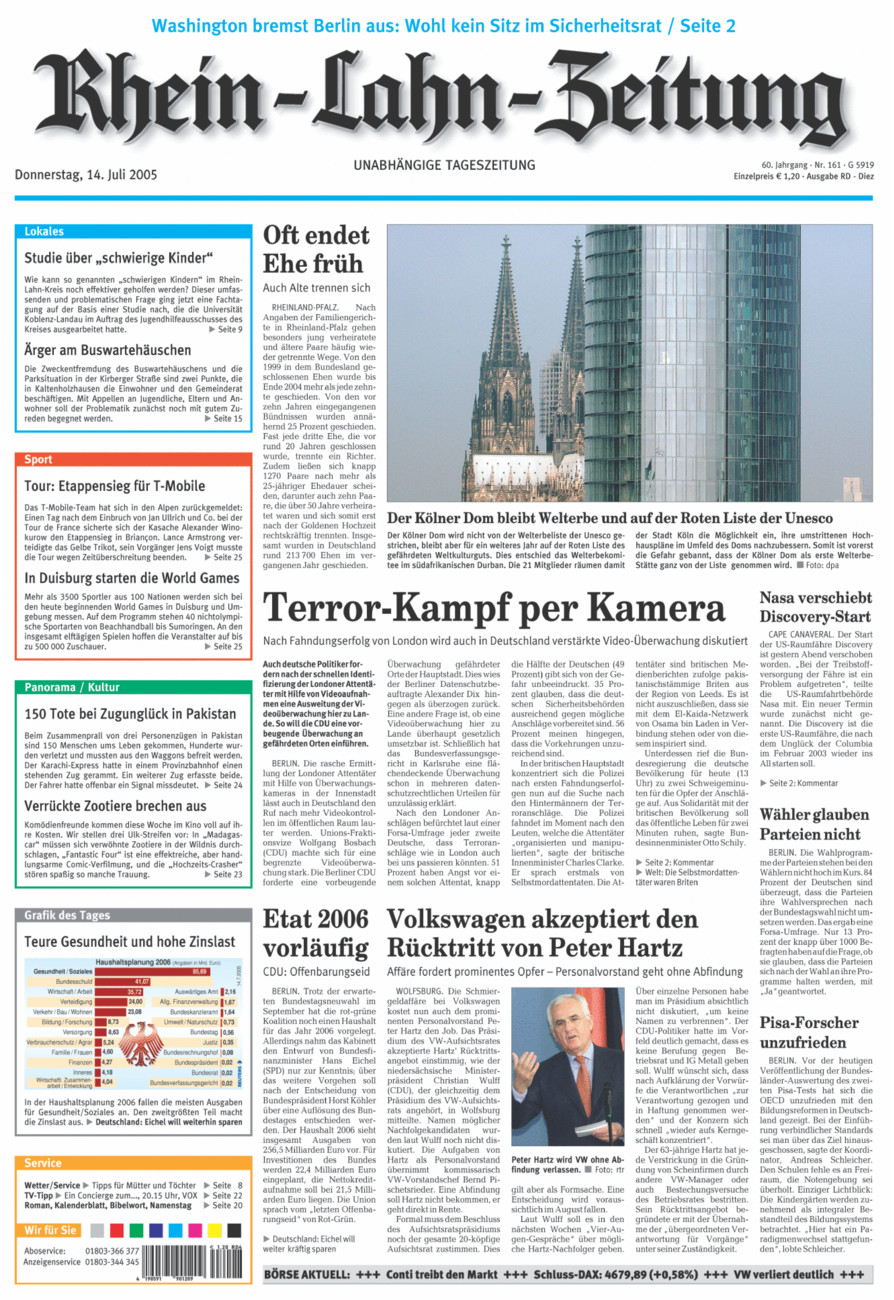 Rhein-Lahn-Zeitung Diez (Archiv) vom Donnerstag, 14.07.2005