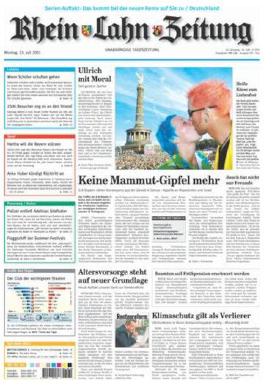 Rhein-Lahn-Zeitung Diez (Archiv) vom Montag, 23.07.2001
