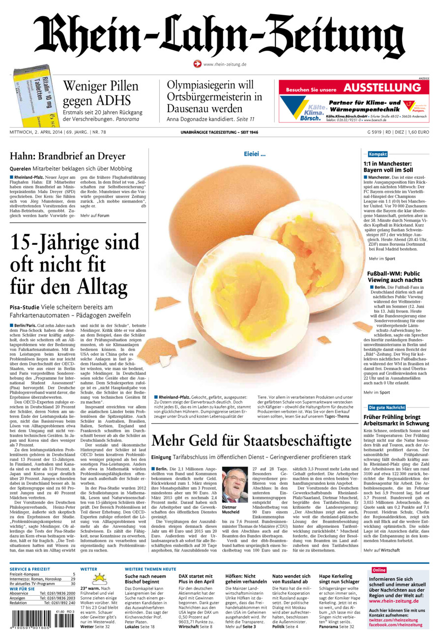 Rhein-Lahn-Zeitung Diez (Archiv) vom Mittwoch, 02.04.2014