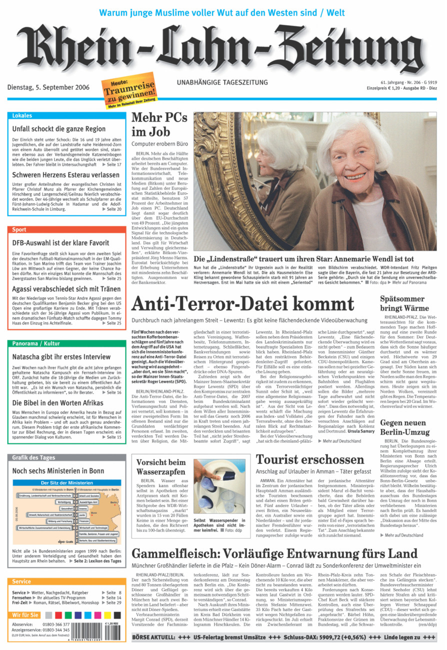 Rhein-Lahn-Zeitung Diez (Archiv) vom Dienstag, 05.09.2006