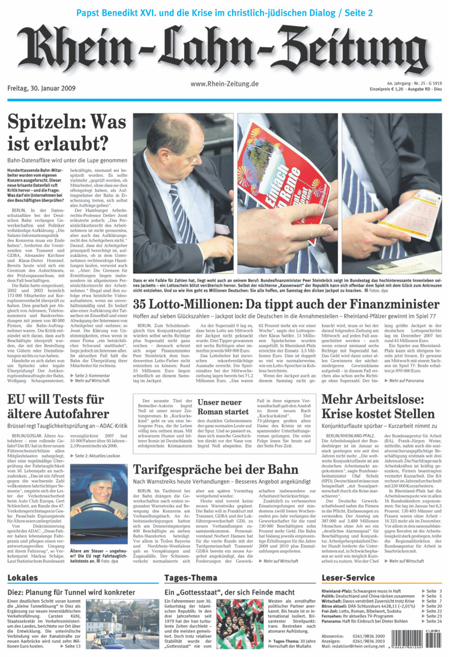 Rhein-Lahn-Zeitung Diez (Archiv) vom Freitag, 30.01.2009