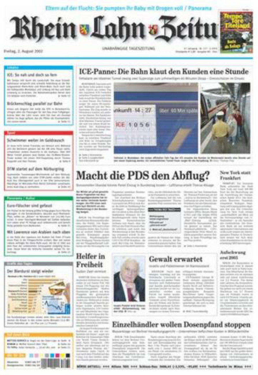 Rhein-Lahn-Zeitung Diez (Archiv) vom Freitag, 02.08.2002