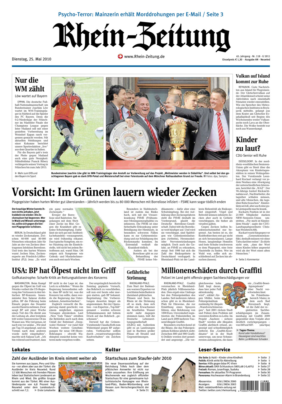 Rhein-Zeitung Kreis Neuwied vom Dienstag, 25.05.2010
