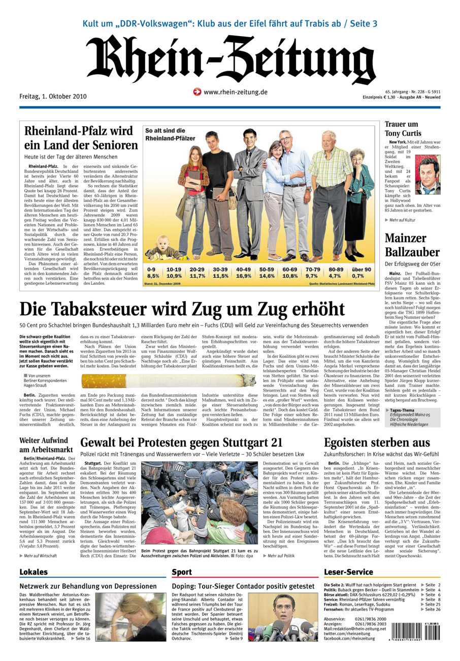 Rhein-Zeitung Kreis Neuwied vom Freitag, 01.10.2010