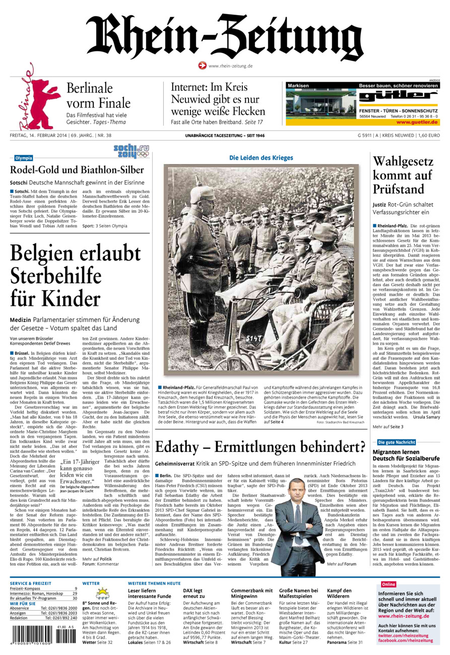 Rhein-Zeitung Kreis Neuwied vom Freitag, 14.02.2014