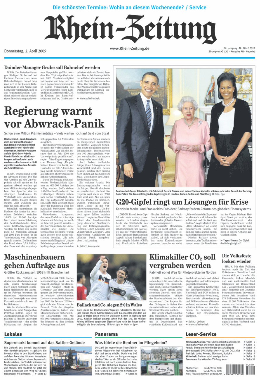 Rhein-Zeitung Kreis Neuwied vom Donnerstag, 02.04.2009