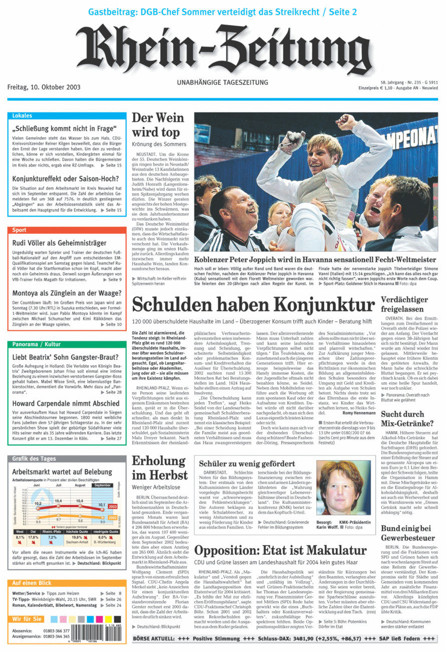 Rhein-Zeitung Kreis Neuwied vom Freitag, 10.10.2003