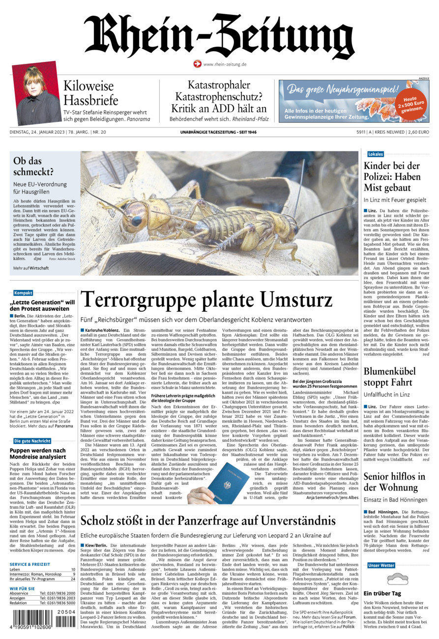 Rhein-Zeitung Kreis Neuwied vom Dienstag, 24.01.2023