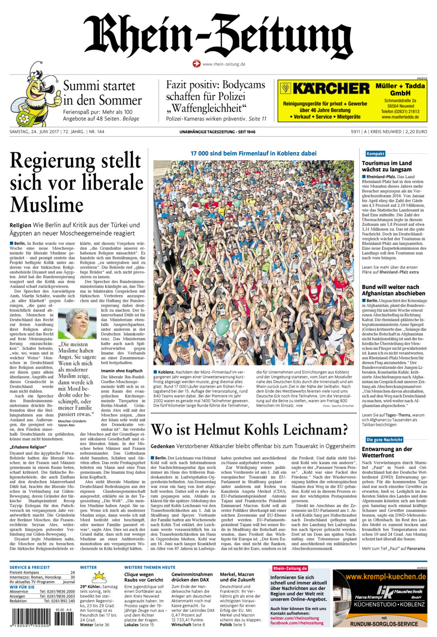 Rhein-Zeitung Kreis Neuwied vom Samstag, 24.06.2017