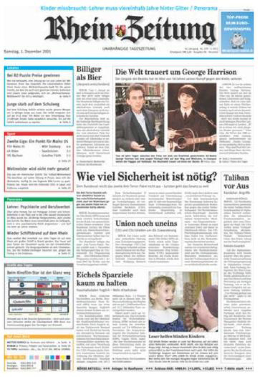 Rhein-Zeitung Kreis Neuwied vom Samstag, 01.12.2001