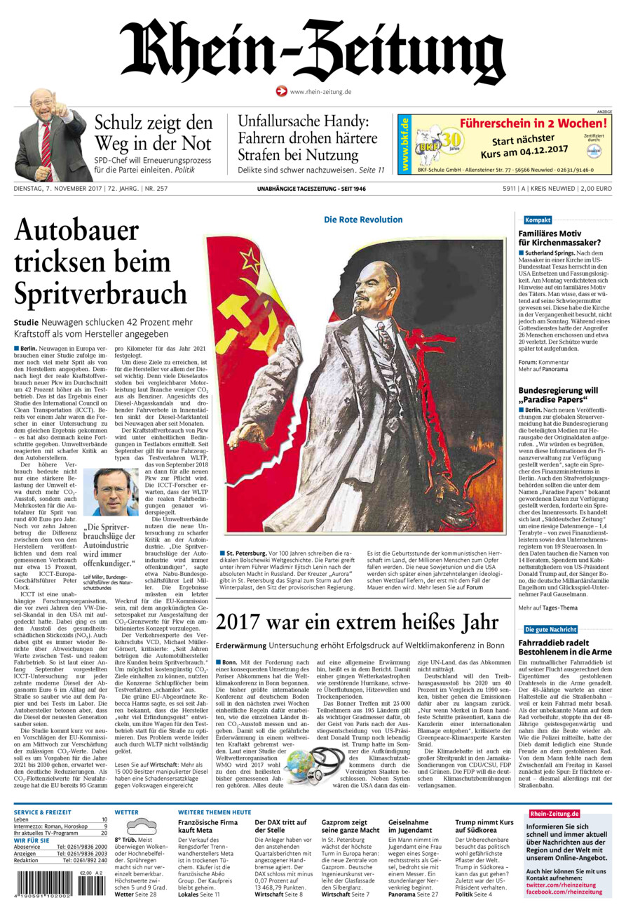 Rhein-Zeitung Kreis Neuwied vom Dienstag, 07.11.2017