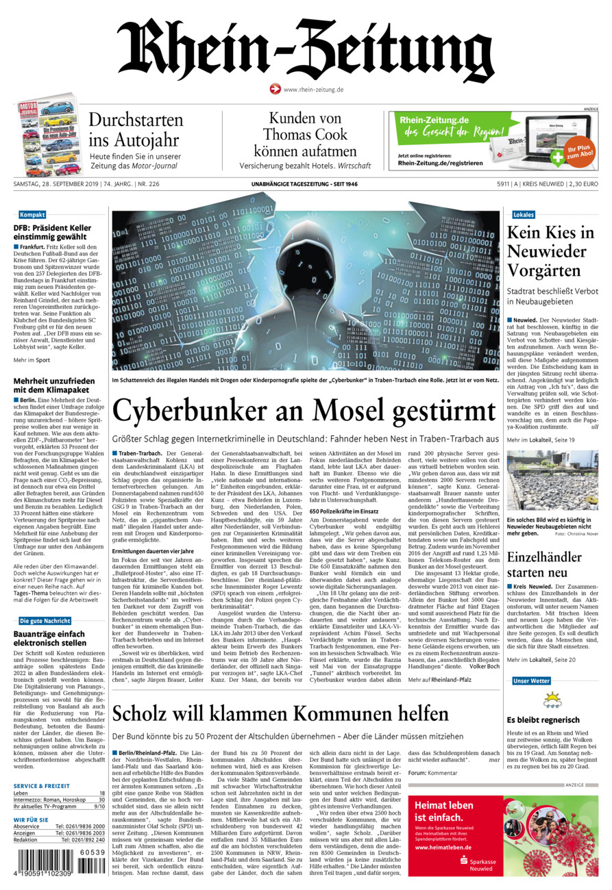 Rhein-Zeitung Kreis Neuwied vom Samstag, 28.09.2019