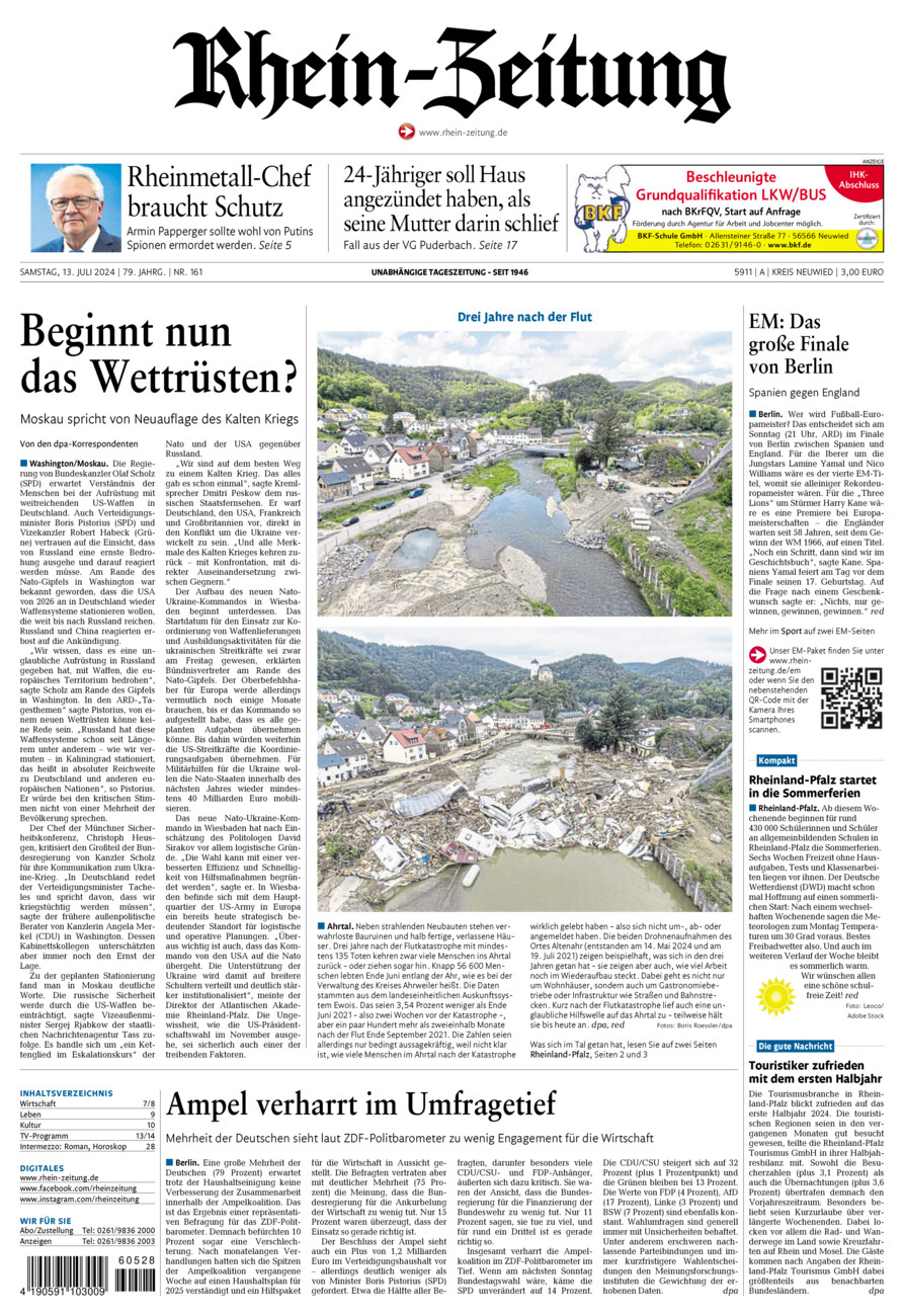 Rhein-Zeitung Kreis Neuwied vom Samstag, 13.07.2024