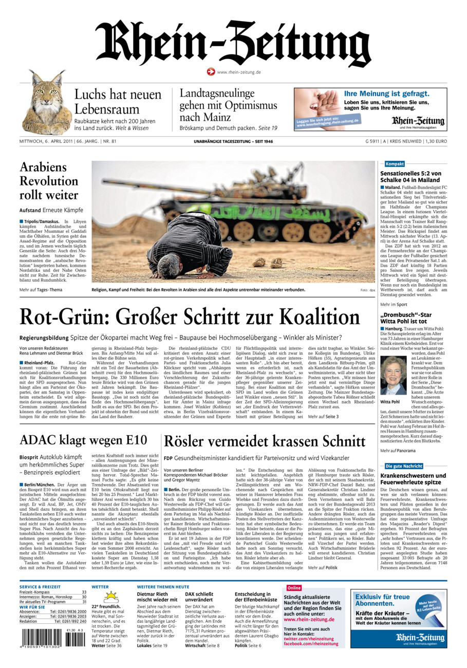 Rhein-Zeitung Kreis Neuwied vom Mittwoch, 06.04.2011