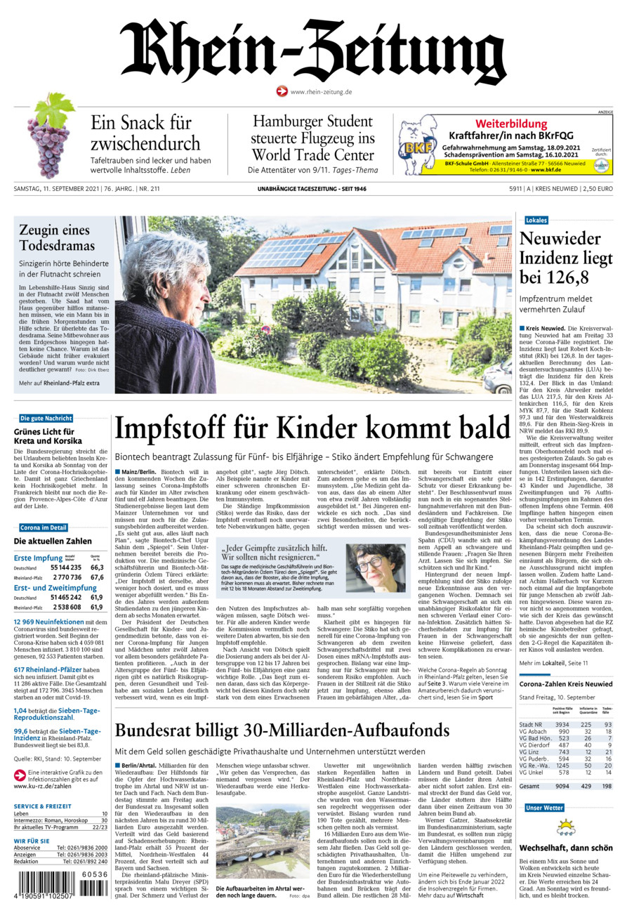Rhein-Zeitung Kreis Neuwied vom Samstag, 11.09.2021