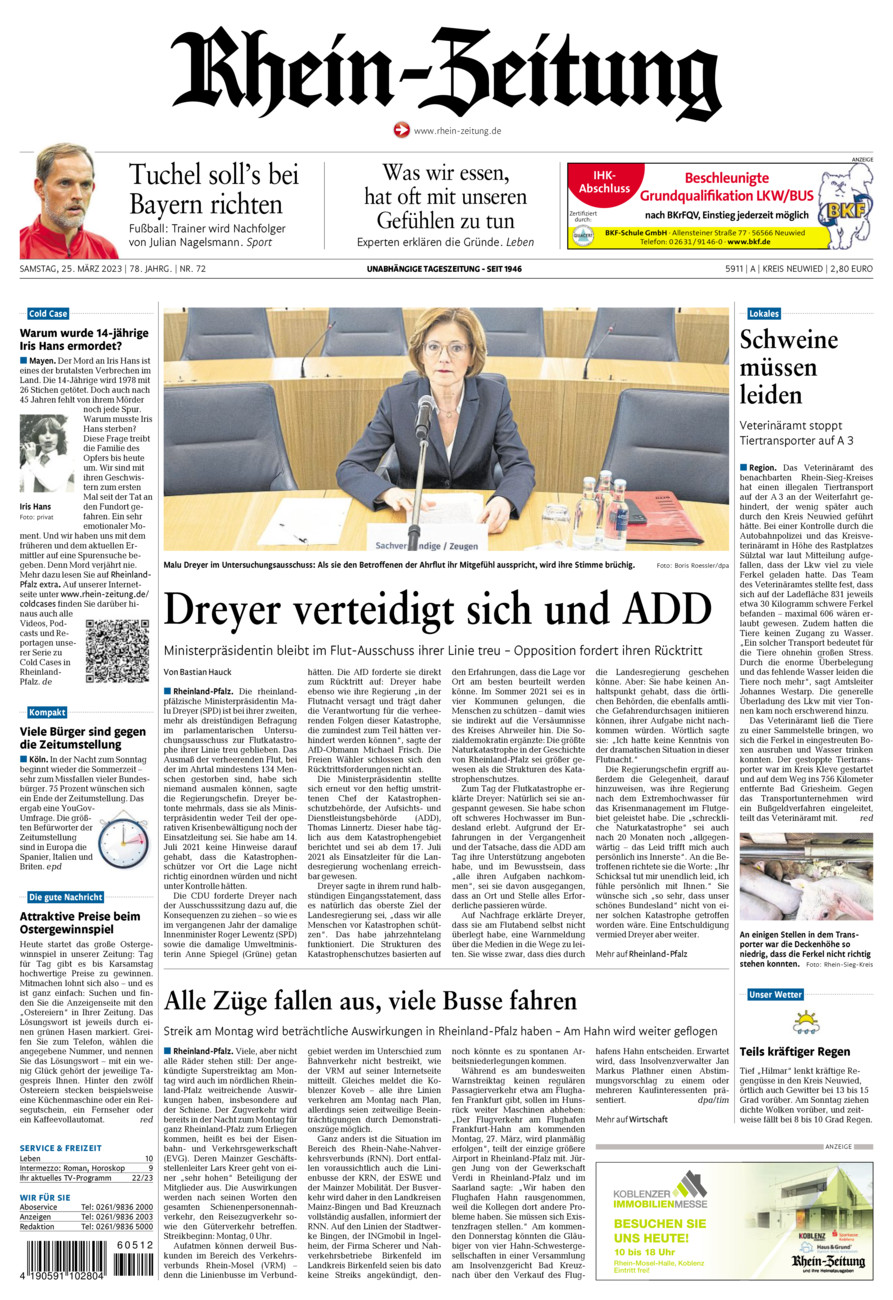 Rhein-Zeitung Kreis Neuwied vom Samstag, 25.03.2023