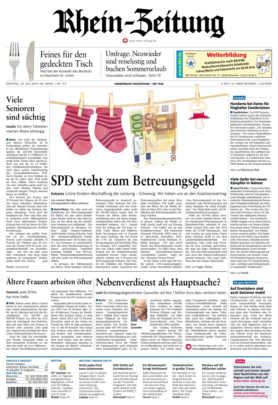 Rhein-Zeitung Kreis Neuwied vom Dienstag, 29.07.2014