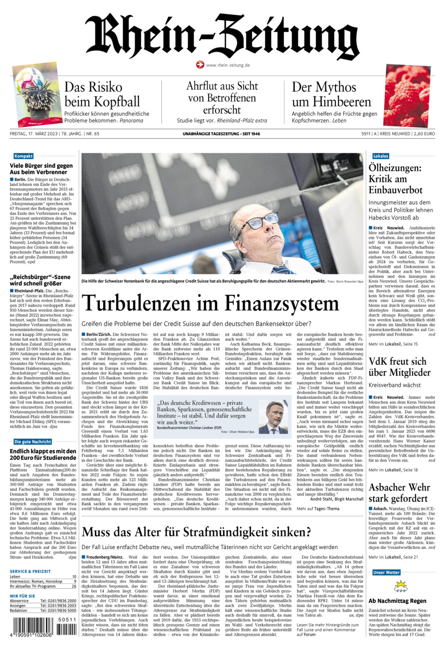 Rhein-Zeitung Kreis Neuwied vom Freitag, 17.03.2023