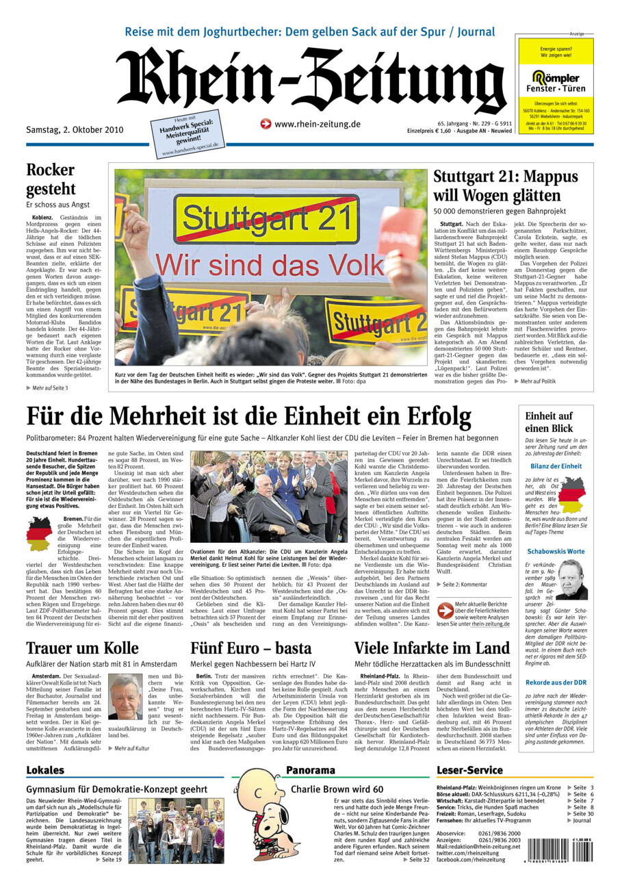 Rhein-Zeitung Kreis Neuwied vom Samstag, 02.10.2010
