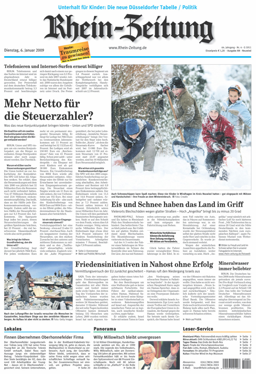 Rhein-Zeitung Kreis Neuwied vom Dienstag, 06.01.2009