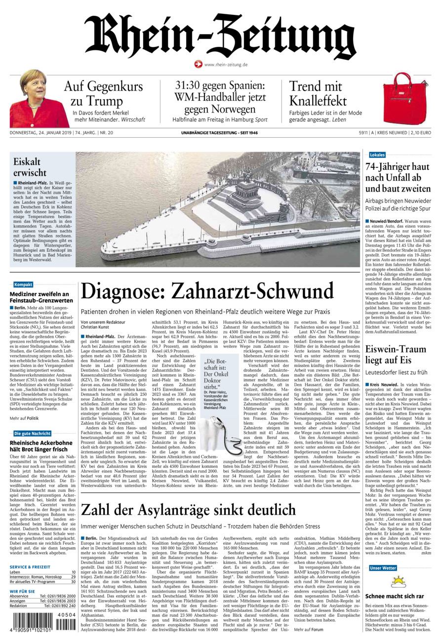 Rhein-Zeitung Kreis Neuwied vom Donnerstag, 24.01.2019