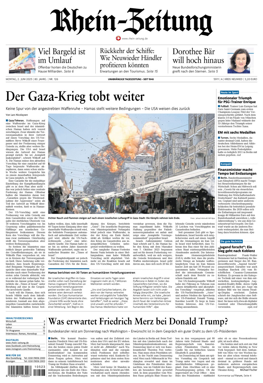 Rhein-Zeitung Kreis Neuwied vom Montag, 02.06.2025