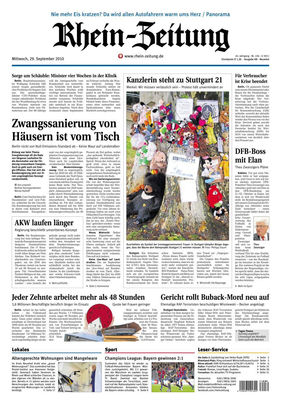 Rhein-Zeitung Kreis Neuwied vom Mittwoch, 29.09.2010