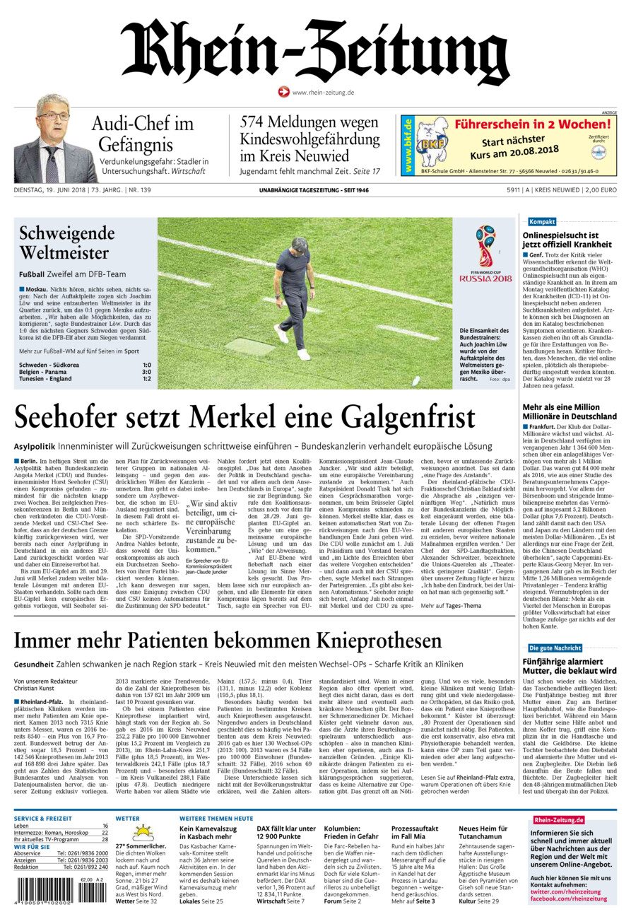Rhein-Zeitung Kreis Neuwied vom Dienstag, 19.06.2018