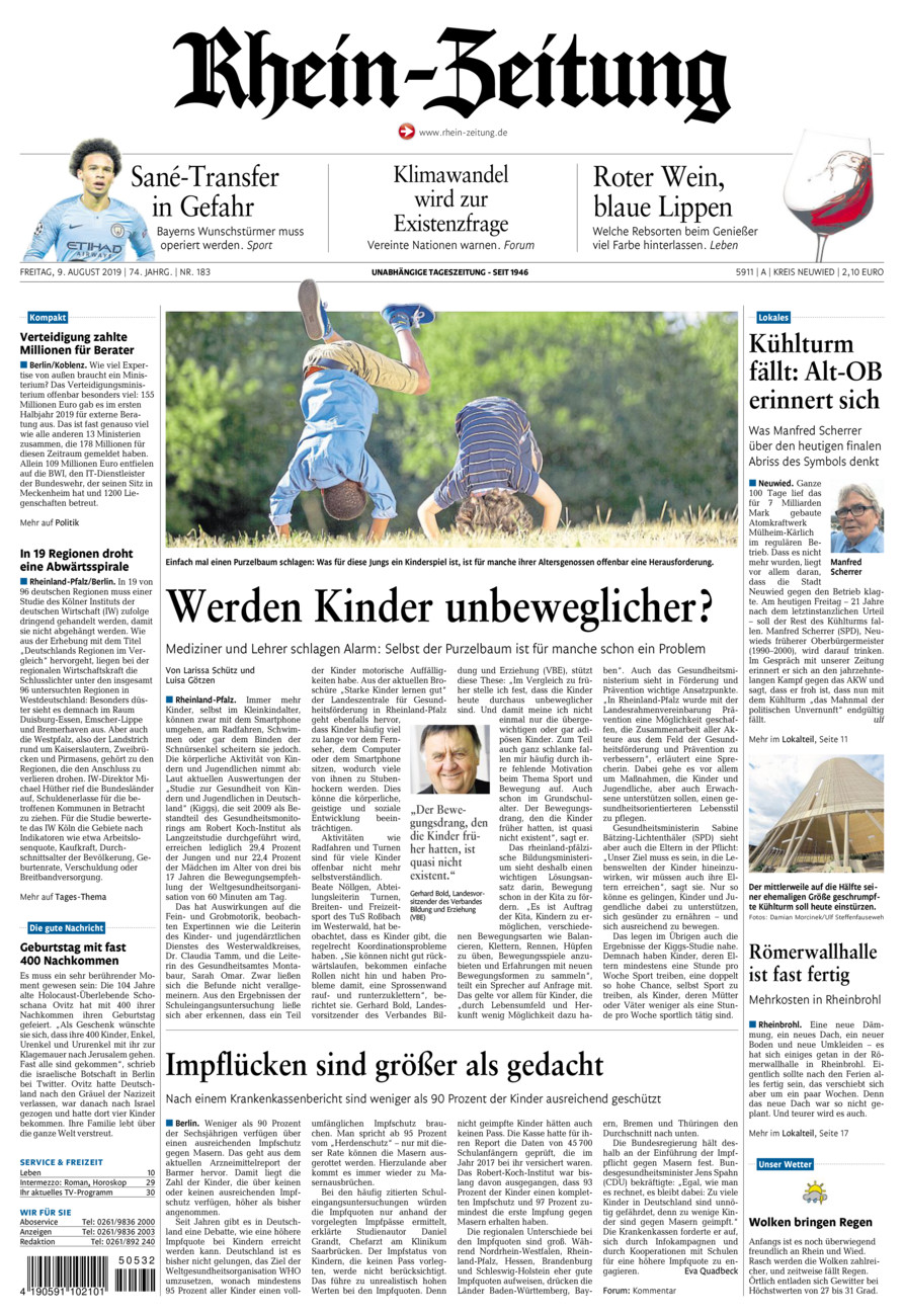 Rhein-Zeitung Kreis Neuwied vom Freitag, 09.08.2019